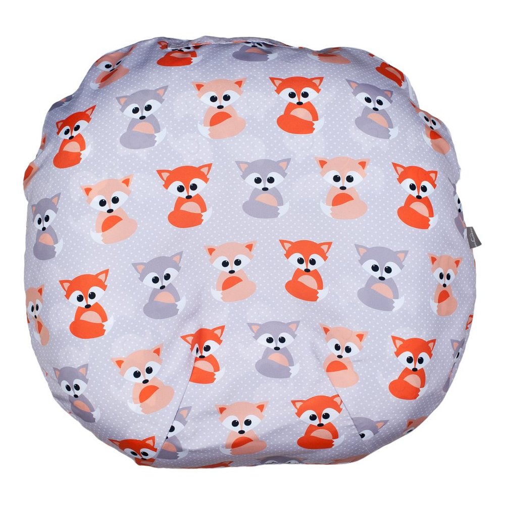 Newborn Lounger Slipcover Baby Gray Foxes Design - Picture 2 of 5
